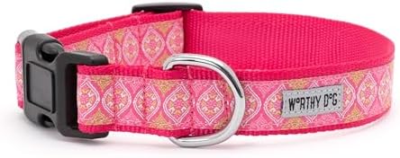 THE WORTHY DOG Summer Print, Adjustable Dog Collar, Large Dogs, Medallion