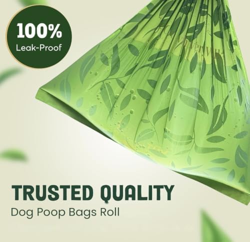 Paw Monk Leak Resistant Dog Poop Bags Rolls -120 Bags, Heavy Duty 20 Micron, Easy-Tear perforations, Easy-Open & Easy-Tie doggy poop bags Unscented