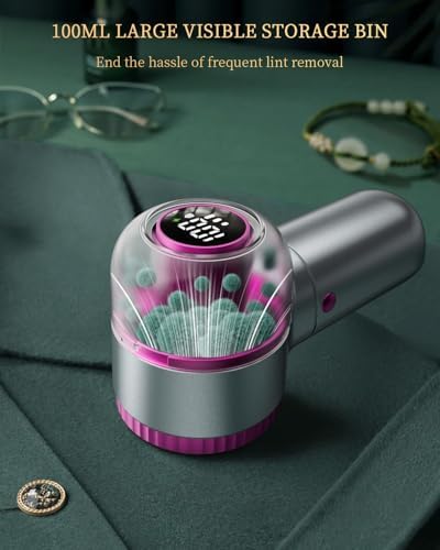 Fabric Shaver with Lint Brush, Large Lint Shaver with Digital Display