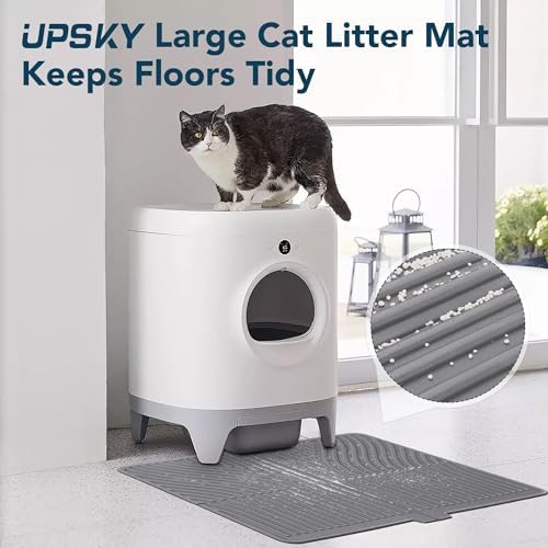 UPSKY Large Cat Litter Mat 31" x 24 Waterproof and Washable, Soft on Paws