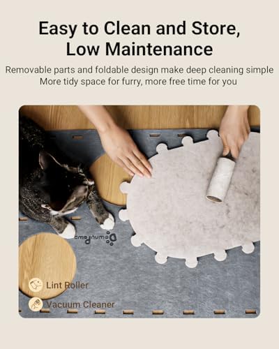 DownyPaws Cat House for Indoor Cats, 2-Storey Cat Bed Cave, Light Gray