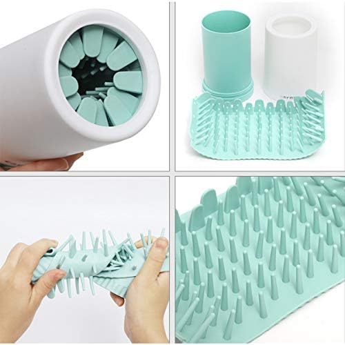 Dirty and Dusty Paw Cleaner for Large, Medium, Small Dog and Cat, Pet Footprint Cleaning Cups with Silicone Brush for Sanitizing and Cleaning Pet Paws (Small, Pink)