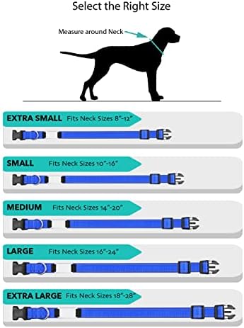 Personalized Dog Collar - Custom Engraved ID Tags with Reflective Nylon Material - Small Medium or Large Size with Name Plate (X-Small, Dark Blue)