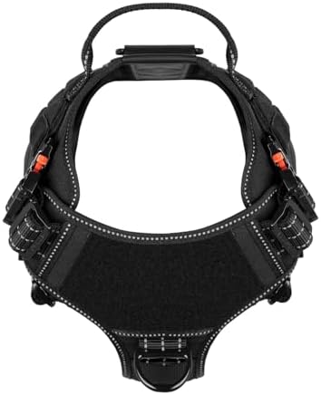 ICEFANG Tactical Dog Harness for X-Large Dogs,Full Metal Buckles Dog Vest