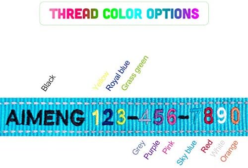 Personalized Dog Collar Adjustable Dog Collar Fadeproof Custom Embroidered with Pet Name and Phone Number, 11 Thread Color Options for Boy and Girl Dogs