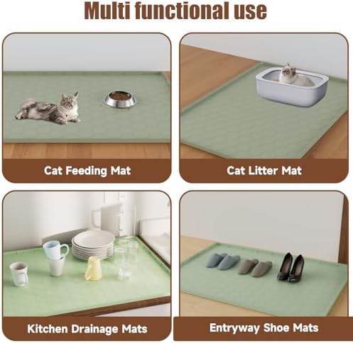 Cat Mat for Litter Box, 40" X 28" Large Silicone Cat Litter Trapping Mat