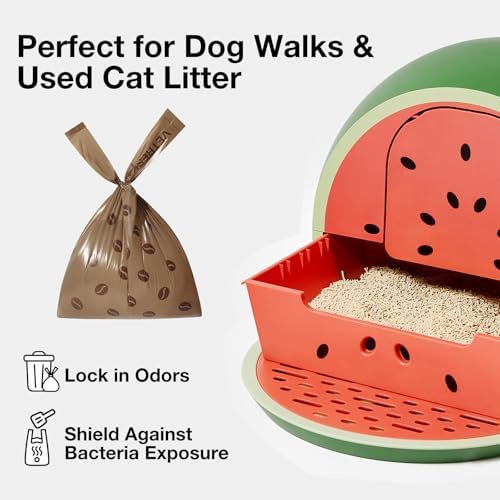 VETRESKA Dog Poop Bags with Handles 240 Count, Coffee Scented Waste Bags