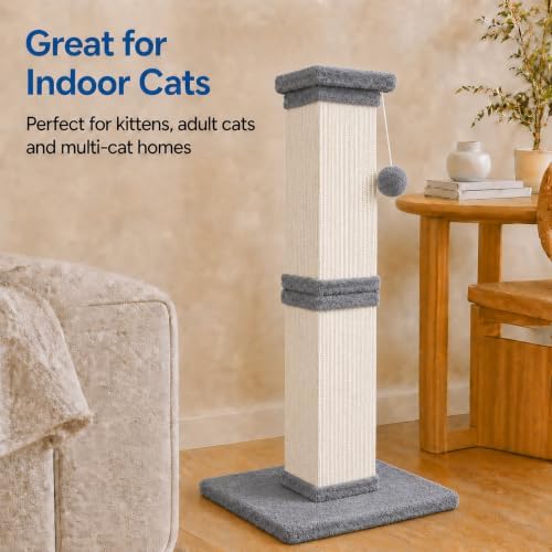 Cat Scratching Post for Indoor Cats, Sisal Cat Scratcherl, 32 Inch