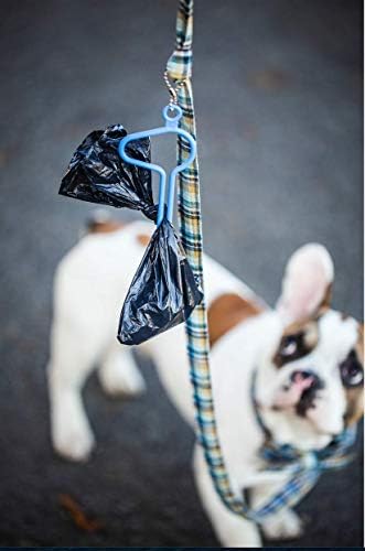 The dooloop Hands Free Dog Poop Holder - Carry Pet Waste Bag with Attachable Leash Accessory for Dog Walking. Now made with Recycled/Recyclable Plastic. Maine, USA (Blue)