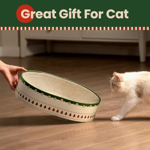 Conlun Oval Cat Scratcher Bed | Scratching Bowl Lounge for Kittens | Medium