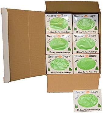 Neater Pet Brands Neater Bags Dog Waste Bag, No Rolls - Dog Poop Bags Dispense One at a Time, Doggie Poop Bag with Easy-Tie Handles, Dispenser Attaches to Any Leash (210 Count, Black Diamond Print)