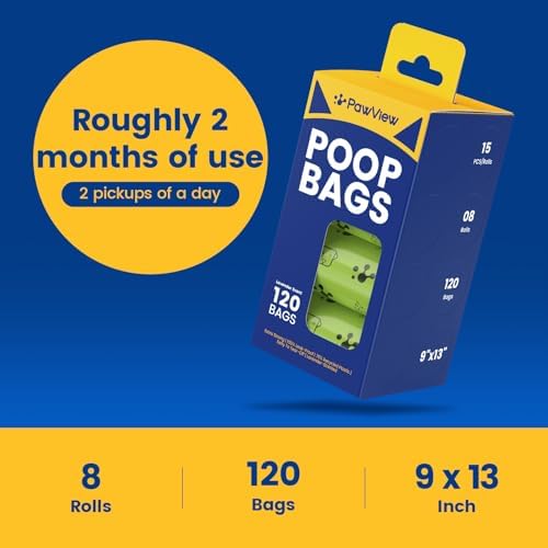 Dog Poop Bags, Extra Thick & Leak-Proof Doggie Bags, Lavender Scented Pet Waste Bags Made from 70% Certified Recycled Plastic, Easy Tear & Open Poop Bags for Dog Walking, 8 Rolls (120 Count)