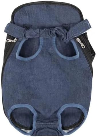 Front Cat Dog Backpack Travel Bag Sling Carrier Portable Outdoor Lightweight and Soft Comfortable Puppy Kitty Rabbit Double-Sided Pouch Shoulder Carry Tote Handbag B-Jeans Blue M