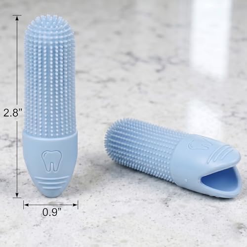 Hampton Distribution 4-Pack Pet Dental Care Kit - 360° Silicone Dog & Cat Finger Pet Toothbrush