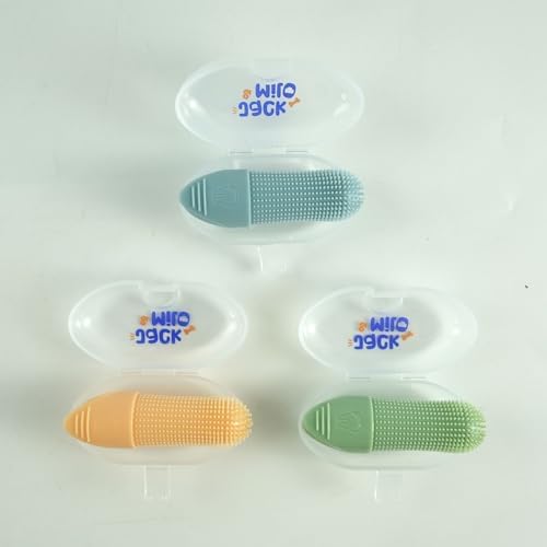 Jack & Milo 2-Pack Soft Silicone Pet Toothbrush – Gentle Finger Toothbrush for Small Dogs, Puppies & Cats – Safe Oral Care for Baby Pets – Promotes Healthy Teeth & Gums – Blue & Green