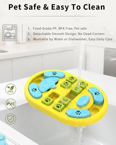 Dog Puzzle Toy, Interactive Enrichment Treat Food Puzzles, Yellow