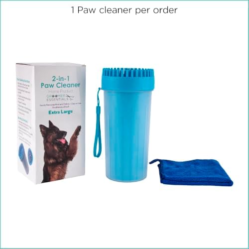 GROOMER ESSENTIALS 2-in-1 Pet Paw Cleaner - Extra Large - For Extra Large Dogs Like German Shepherds, Great Danes, St. Bernards, Boxers, and Mastiffs - Portable