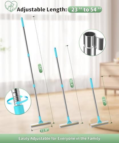 Carpet Rake for Pet Hair Removal, Reusable Carpet Rake, Pet Hair Removal Broom with Extra-Long Thickened Brush, 54" Adjustable Handle, 3 Pcs Pet Hair Removal Tool for Carpet, Sofa & Stairs