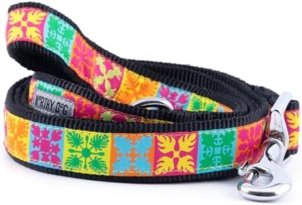 THE WORTHY DOG Fun Patterns Stylish Dog Leash 5ft Length Hawaiian Patchwork
