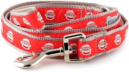 THE WORTHY DOG Fun Patterns Stylish Dog Leash, 5ft Length, Sock Monkey