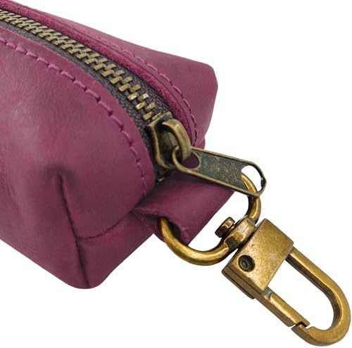 HIFA Genuine Leather Dog Waste Holder, Leash Attachable - Soft Touch Rustic Leather, Metal Clips and Easy Access to Pet Waste Bags - Dog Poop Dispenser for Outdoor Walking