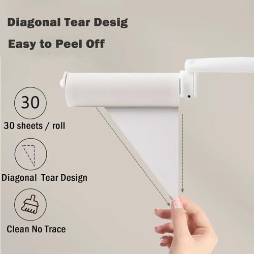 Mini Travel Lint Roller with 150 Sticky Sheets, Compact Portable Pet Hair Remover with Cover for Clothes, Travel, Small Foldable Lint Roller for Purse Car Bag Essentials (White)