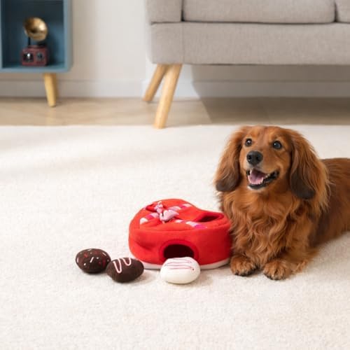 Hollypet Squeaky Hide and Seek Dog Toys for Small and Medium, Chocolate