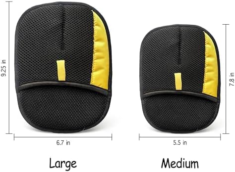 Electrostatic Pet Hair Removal Glove for Cats & Dogs, Reusable Magic Brush for Furniture & Clothes, Cat & Dog Fur Remover Tool (Black-Yellow Medium 2-Pack)