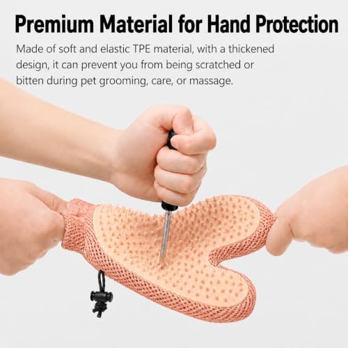 Pet Hair Removal Glove, Double-Sided Grooming Glove for Cats/Dogs/Fabric