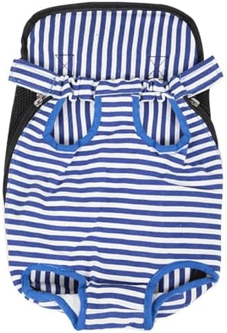 Front Cat Dog Backpack Travel Bag Sling Carrier Portable Outdoor Lightweight and Soft Comfortable Puppy Kitty Rabbit Double-Sided Pouch Shoulder Carry Tote Handbag C-Stripes-2 M