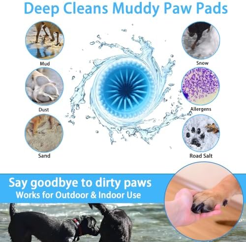 Dog Paw Cleaner Cup with Detachable Top Brush for Large & XL Dogs