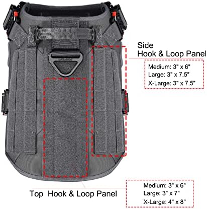 ICEFANG Tactical Dog Harness for Large Dogs,Full Metal Buckles Dog Vest