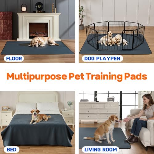 Sunsleek 48"x65" Washable Pee Pads for Dogs Extra Large Non-Slip Puppy Pads