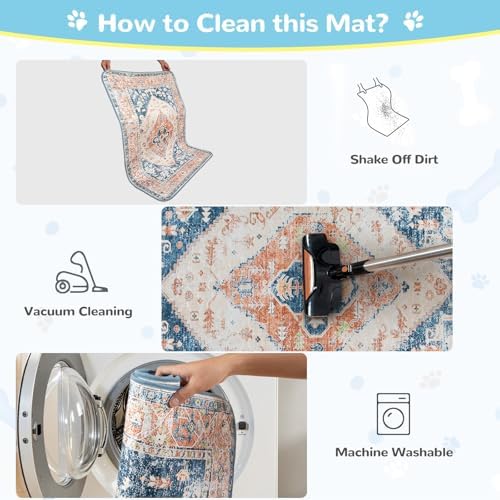 Lahome Super Absorbent Washable Pee Pads for Dogs - Secure Floor Protection - Non-Slip, Leakproof Reusable Pads for Training, Crates & Playpens (2 Pack, 36"x36", Beige Blue)