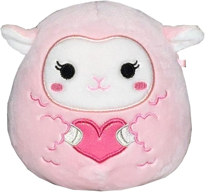 Squishmallow Official Kellytoy Collectible Plush Farm Squad Squishy Soft Animals Cows Pigs Chickens (Pink/White, Lala Lamb, 5 Inch)