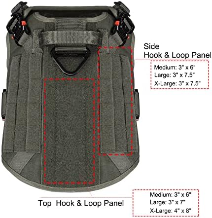 ICEFANG Tactical Dog Harness for Medium Dogs,Full Metal Buckles Dog Vest