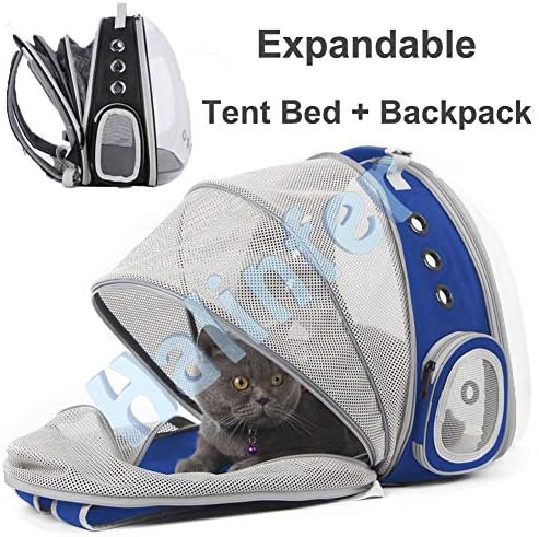 Back Expandable Clear Cat Backpack Carrier, Fit up to 12 lbs, Space Capsule Bubble Window Pet Carrier Backpack for Cat and Small Puppy
