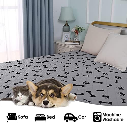 Waterproof Dog Bed Cover - nanbowang Pet Blanket Sofa Couch Furniture Protector for Kids Children Dog Cat, Reversible (30x70 Inch Pack of 1, Grey)