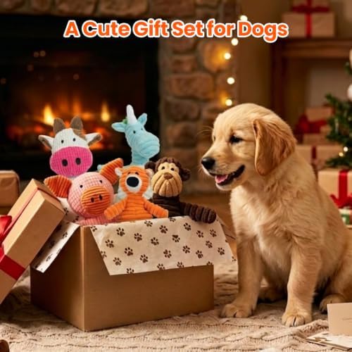 HGB 5 Pack Squeaky Dog Toys for Puppies Small Medium Dogs