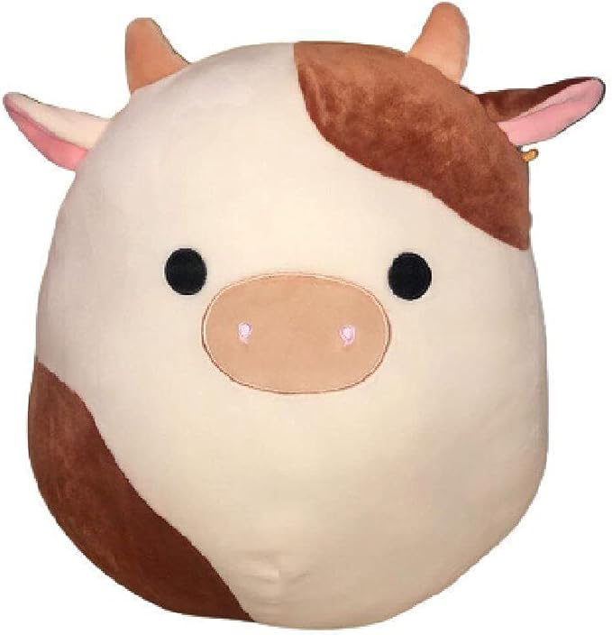 Squishmallow Official Kellytoy Collectible Plush Farm Squad Squishy Soft Animals Choose Cow Pig Horse Sheep Donkey (Ronnie Cow, 12 Inch)
