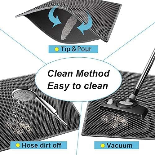 Bulkniu Cat Litter Mat, 15"x24", Waterproof, Durable & Easy to Clean, Grey