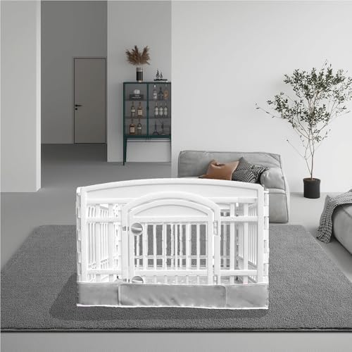 2 Pack Dog Playpen Bottom Pad Fits for 36 Inch 4 Panels Exercise Pet Playpen, Dog Crate Pad Puppy, Hoop and Loop Design (Note: Playpen Not Included). (PureGrey)