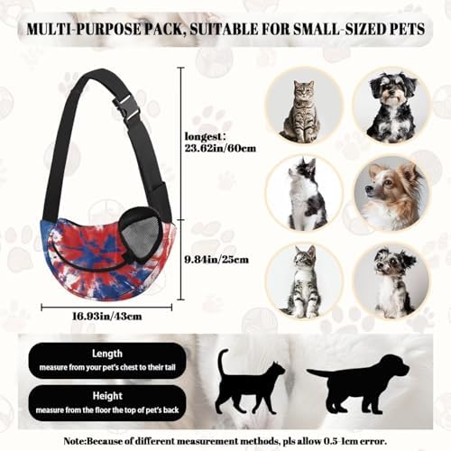 COEQINE Personalized Pet Carrier Sling for Cat Dogs Crossbody Purse Breathable Mesh Bag Pouch Outdoor Walking Hands-Free Adjustable Strap Padded Shoulder Comfort Puppy Hiliday Satchel