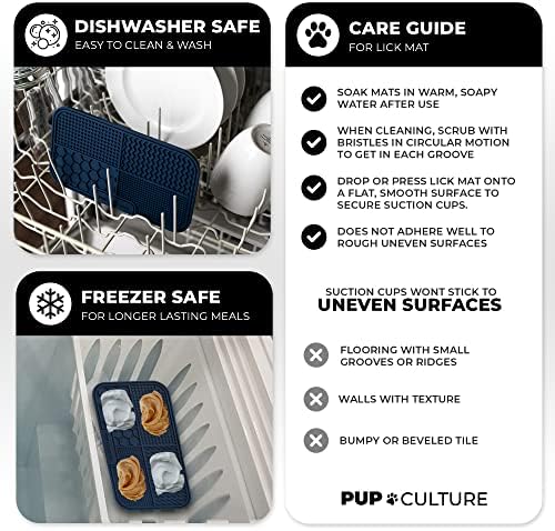 Pup Culture Dog Lick Mat for Dogs, Feeding Pad for Anxious Pets Plus 4 Different Puzzles for Mental Stimulation for Dogs - Supports Mental, Dental, and Digestive Health, Bite Resistant and Heavy Duty