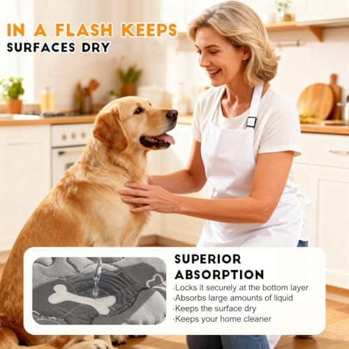 2PC Puppy Pads with Pheromones, Washable Puppy Pee Pads for Dogs Reusable Puppy Pads for Dogs and Cats - Leak & Odor Proof, Non-Slip Base Training Pads for Home & Travel(with Pet Hair Removal Gloves)