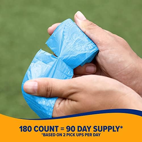 Arm & Hammer Disposable Dog & Cat Waste Bags, 180 Count, Blue, 9 x 14in