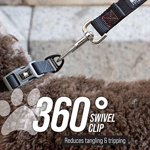 Traffic Handler - Short Dog Leash with Traffic Handle for Large Dogs - Made in USA - Great for Double Dog Couplers, Service Dogs, and Training (18 Inch, Classic Black)