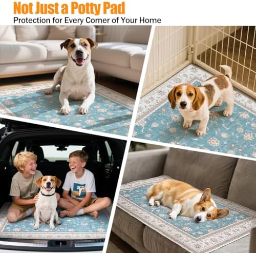 32"x48" 2 Pack Washable Pee Pads for Dogs, Rabbits & Hamsters - Reusable Puppy Pads Super Absorbent Waterproof Non-Slip Potty Pads for Crate, Couch, Car, Whelping & Playpen Liners