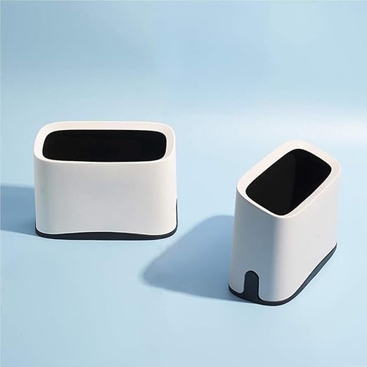 Cat Litter Scoop Holder, Mini Trash Can with Lid, Litter Scooper Caddy, White