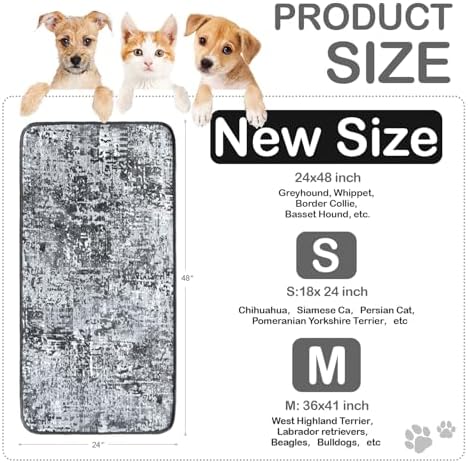 Qeils Washable Pee Pads for Dogs, Reusable Puppy Pads 24"x 48" 2 Pack